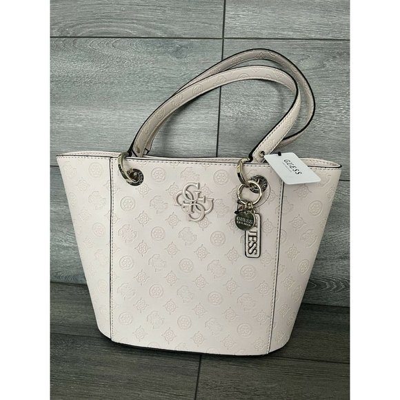 Guess Handbags - GUESS Noelle Elite faux-leather embossed women's tote bag purse -BLUSH / PINK